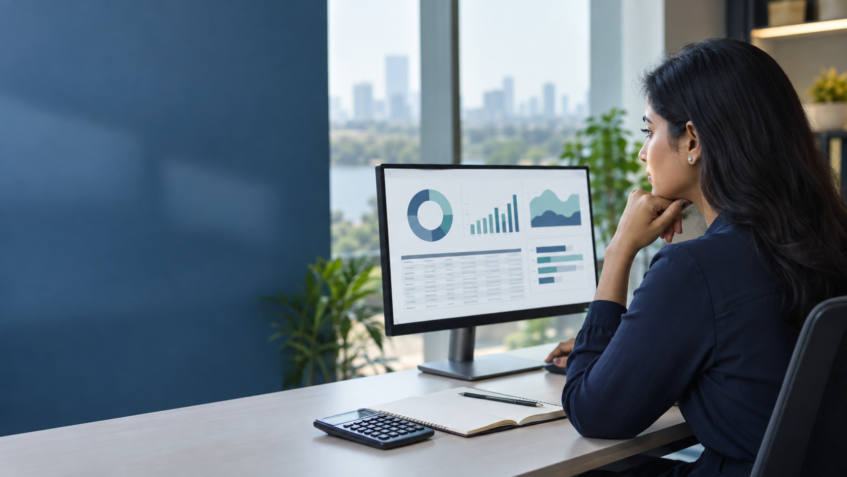 Finance operations analyst reviewing a fund accounting and portfolio valuation dashboard